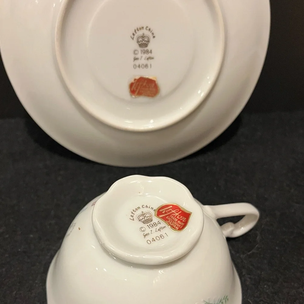 Vintage Royal Albert 50th Anniversary 6 C Teapot, Creamer, Plate, Lefton Tea Cup